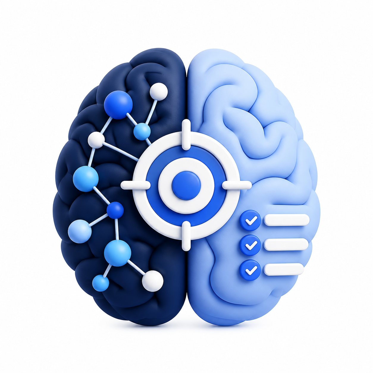 Brain illustration for focus and organization